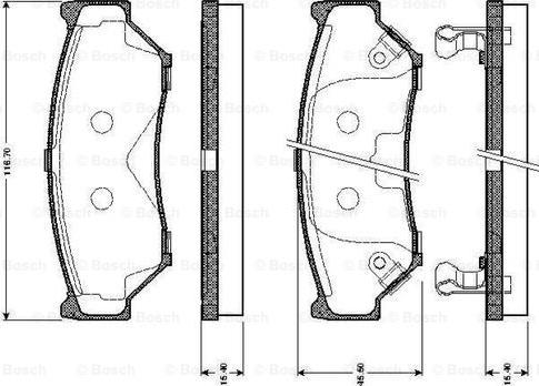 BOSCH 0 986 TB2 211 - Тормозные колодки, дисковые, комплект autospares.lv