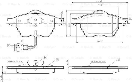 BOSCH 0 986 TB2 213 - Тормозные колодки, дисковые, комплект autospares.lv