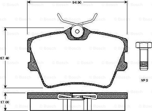 BOSCH 0 986 TB2 289 - Тормозные колодки, дисковые, комплект autospares.lv