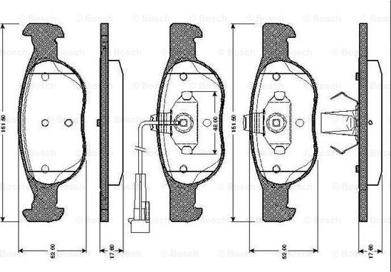 BOSCH 0 986 TB2 285 - Тормозные колодки, дисковые, комплект autospares.lv