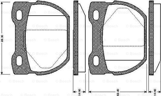 BOSCH 0 986 TB2 280 - Тормозные колодки, дисковые, комплект autospares.lv