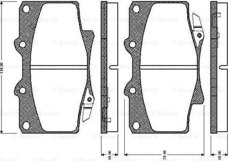 BOSCH 0 986 TB2 238 - Тормозные колодки, дисковые, комплект autospares.lv