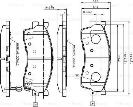 BOSCH 0 986 TB2 229 - Тормозные колодки, дисковые, комплект autospares.lv