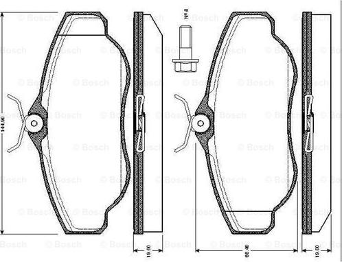 BOSCH 0 986 TB2 274 - Тормозные колодки, дисковые, комплект autospares.lv