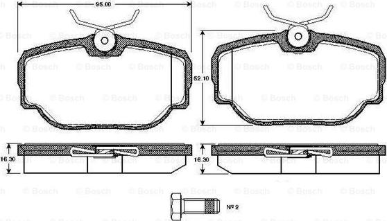 BOSCH 0 986 TB2 275 - Тормозные колодки, дисковые, комплект autospares.lv