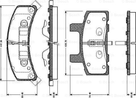 BOSCH 0 986 TB2 271 - Тормозные колодки, дисковые, комплект autospares.lv