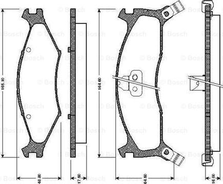 BOSCH 0 986 TB2 747 - Тормозные колодки, дисковые, комплект autospares.lv