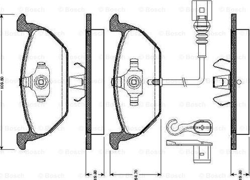 BOSCH 0 986 TB2 756 - Тормозные колодки, дисковые, комплект autospares.lv