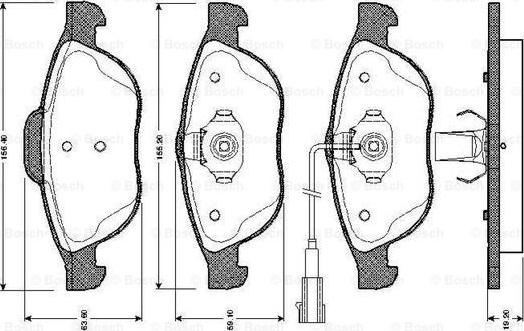 BOSCH 0 986 TB2 767 - Тормозные колодки, дисковые, комплект autospares.lv