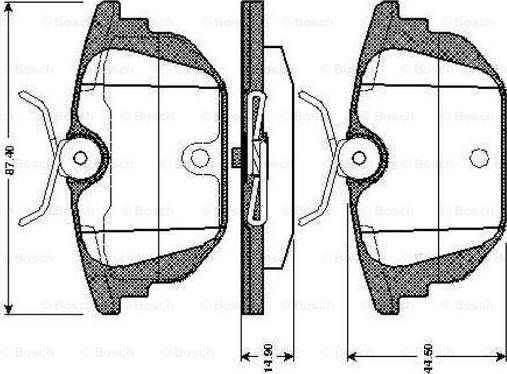 BOSCH 0 986 TB2 780 - Тормозные колодки, дисковые, комплект autospares.lv