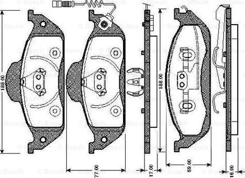 BOSCH 0 986 TB2 781 - Тормозные колодки, дисковые, комплект autospares.lv