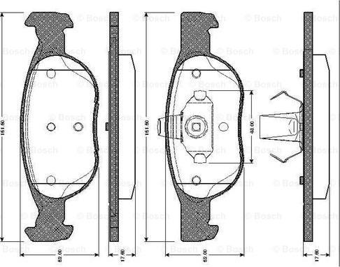 BOSCH 0 986 TB2 731 - Тормозные колодки, дисковые, комплект autospares.lv