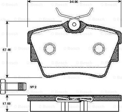 BOSCH 0 986 TB2 737 - Тормозные колодки, дисковые, комплект autospares.lv