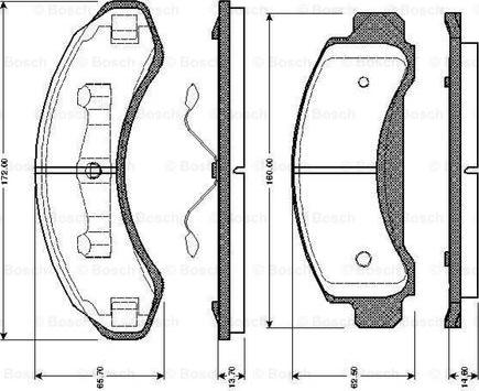 BOSCH 0 986 TB2 728 - Тормозные колодки, дисковые, комплект autospares.lv