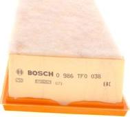 BOSCH 0 986 TF0 038 - Воздушный фильтр, двигатель autospares.lv