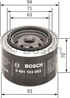 BOSCH 0 451 103 093 - Масляный фильтр autospares.lv