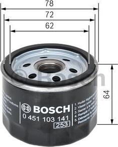 BOSCH 0 451 103 141 - Масляный фильтр autospares.lv