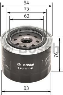 BOSCH 0 451 103 341 - Масляный фильтр autospares.lv