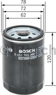 BOSCH 0 451 103 369 - Масляный фильтр autospares.lv