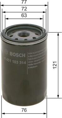 BOSCH 0 451 103 314 - Масляный фильтр autospares.lv