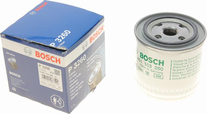 BOSCH 0 451 103 260 - Масляный фильтр autospares.lv