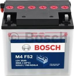 BOSCH 0 092 M4F 520 - Стартерная аккумуляторная батарея, АКБ autospares.lv