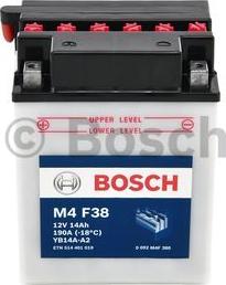 BOSCH 0 092 M4F 380 - Стартерная аккумуляторная батарея, АКБ autospares.lv