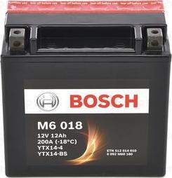 BOSCH 0 092 M60 180 - Стартерная аккумуляторная батарея, АКБ autospares.lv