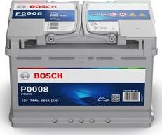 BOSCH 0 092 P00 080 - Стартерная аккумуляторная батарея, АКБ autospares.lv
