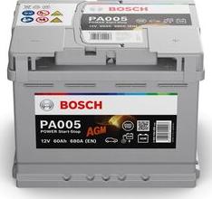 BOSCH 0 092 PA0 050 - Стартерная аккумуляторная батарея, АКБ autospares.lv