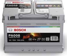 BOSCH 0 092 PA0 080 - Стартерная аккумуляторная батарея, АКБ autospares.lv