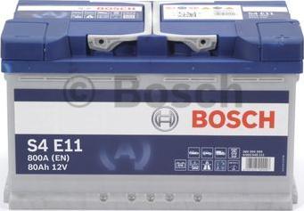 BOSCH 0 092 S4E 111 - Стартерная аккумуляторная батарея, АКБ autospares.lv