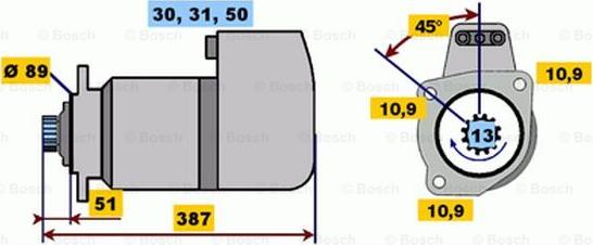 BOSCH 0 001 416 064 - Стартер autospares.lv