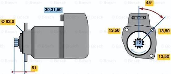 BOSCH 0 001 416 065 - Стартер autospares.lv