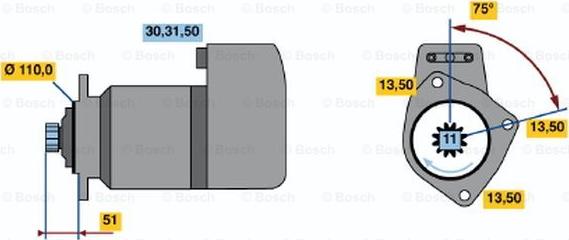 BOSCH 0 001 416 068 - Стартер autospares.lv