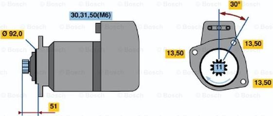 BOSCH 0 001 416 011 - Стартер autospares.lv