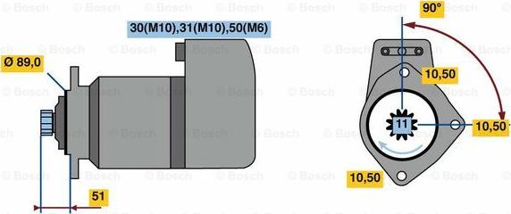 BOSCH 0 001 416 032 - Стартер autospares.lv