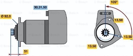 BOSCH 0 001 416 074 - Стартер autospares.lv