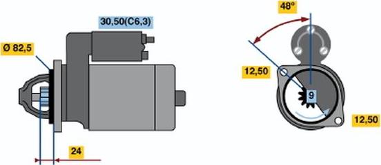 BOSCH 0 001 109 047 - Стартер autospares.lv