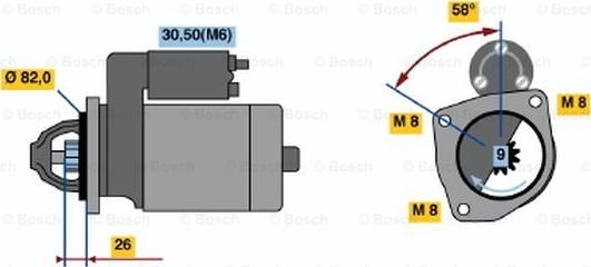 BOSCH 0 001 109 018 - Стартер autospares.lv