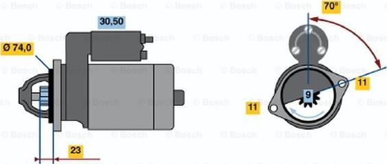 BOSCH 0 001 109 035 - Стартер autospares.lv