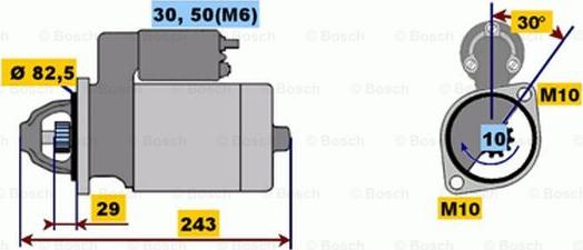 BOSCH 0 001 109 036 - Стартер autospares.lv