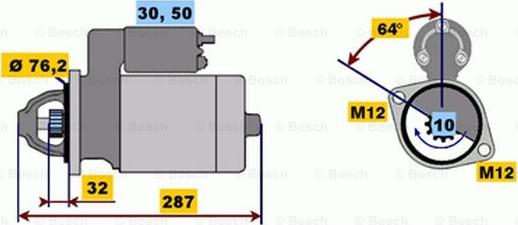 BOSCH 0 001 109 021 - Стартер autospares.lv