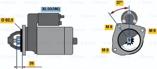 BOSCH 0 001 109 313 - Стартер autospares.lv