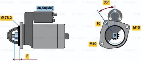 BOSCH 0 001 109 310 - Стартер autospares.lv