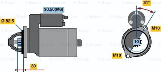 BOSCH 0 001 109 290 - Стартер autospares.lv