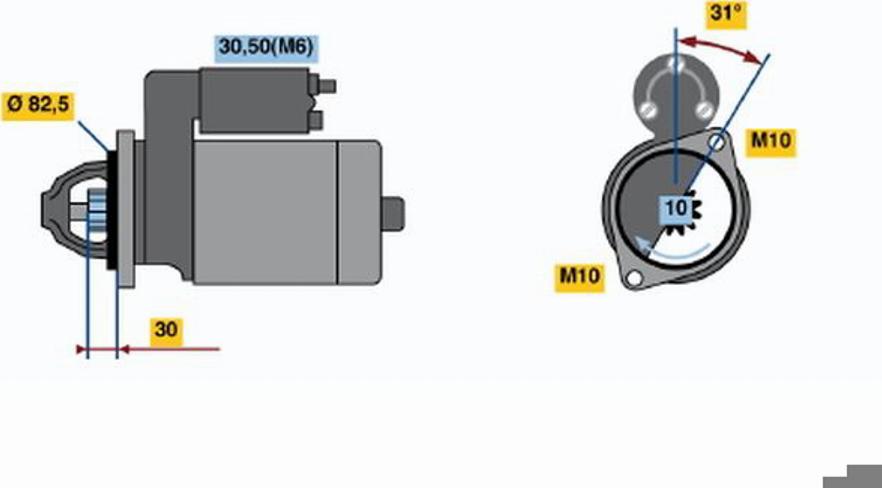 BOSCH 0 001 109 250 - Стартер autospares.lv