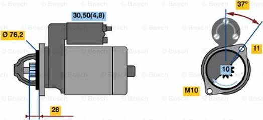 BOSCH 0 001 109 258 - Стартер autospares.lv