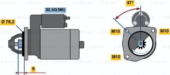 BOSCH 0 001 109 204 - Стартер autospares.lv