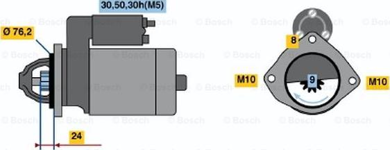 BOSCH 0 001 109 201 - Стартер autospares.lv